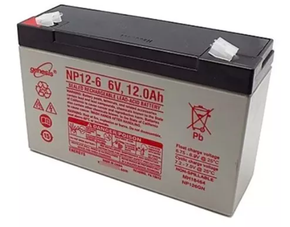 GENESIS NP12-6 BATTERY BY ENERSYS, 6V/12AH SEALED LEAD ACID